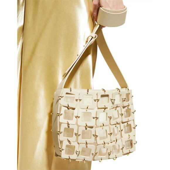 💕CULT GAIA💕 Terra Cutout Square-Link Crossbody Bag ~ Off White NWT - Picture 4 of 16